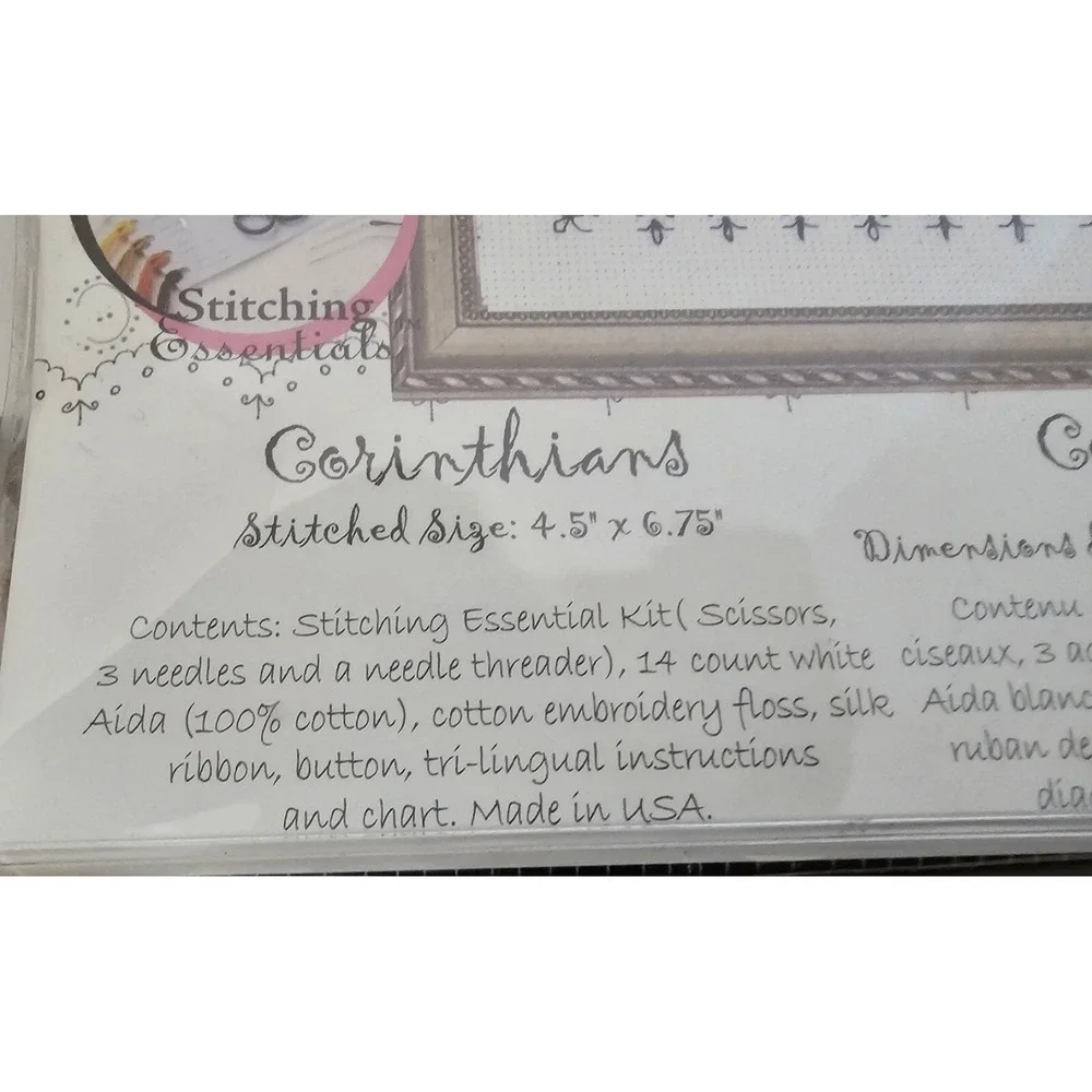 Vintage Bucilla Corinthians 13:7 Cross Stitch Kit